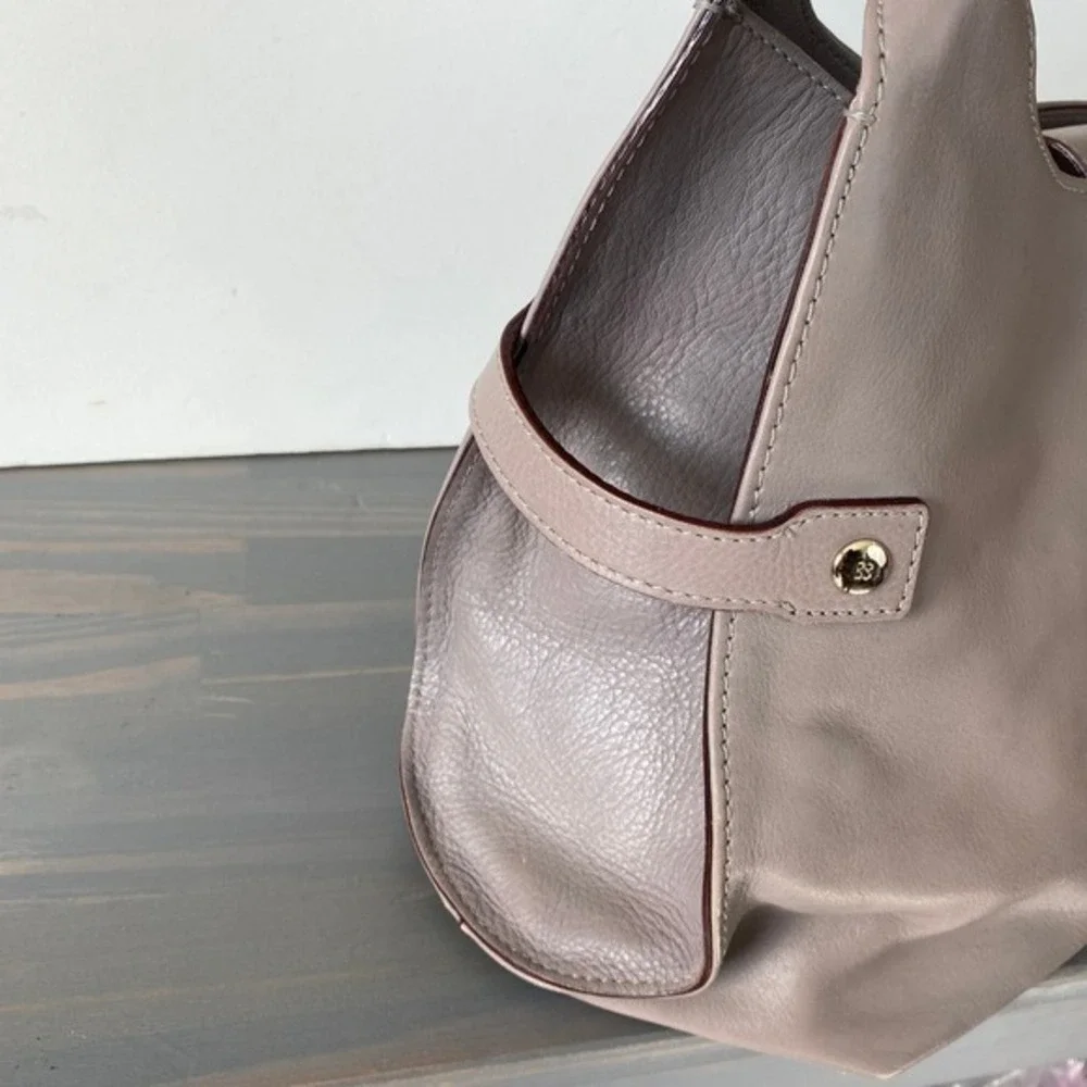 Kate Spade x Kent Stevie Alessandra Leather Satchel Bag Handbag Taupe Sleek‎ 90s